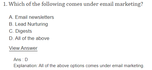 Which of the Following Comes Under Email Marketing